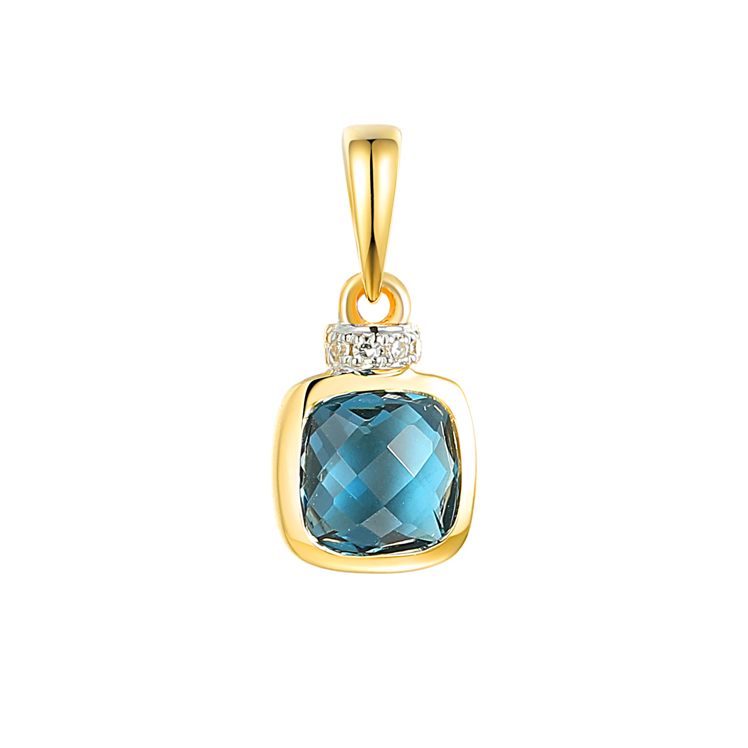 Zawieszka z topazem London Blue i diamentami
